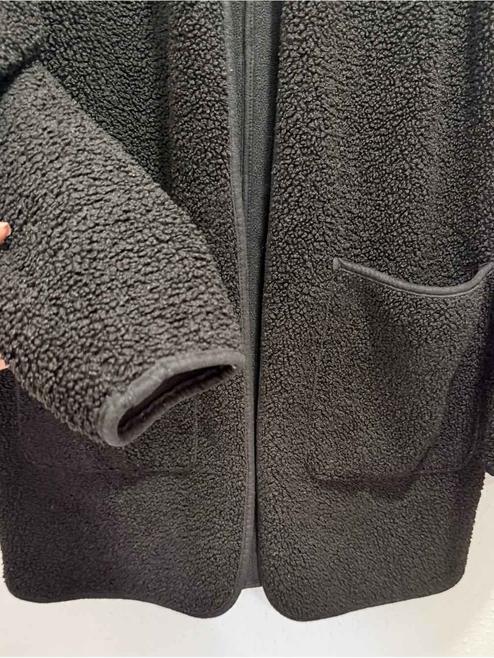 Joie woman's Black hooded Plush Teddy/sherpa Coat Jacket Cozy Open Front M - Picture 5 of 11